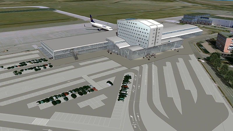 3D visualisatie animatie eindhoven airport heijmans terminal