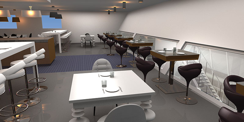 3D visualisatie animatie eindhoven airport heijmans terminal restaurant