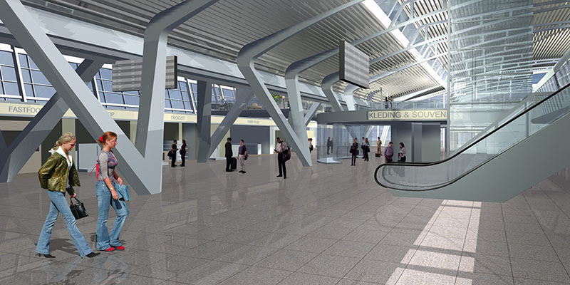 3D visualisatie animatie eindhoven airport heijmans