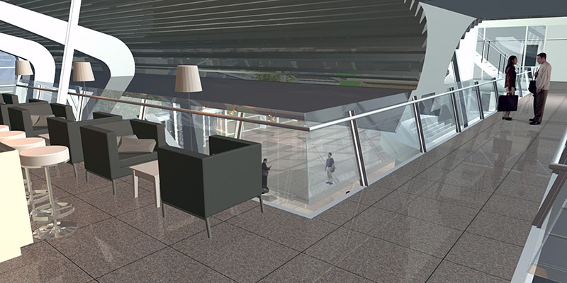 3D visualisatie animatie eindhoven airport terminal interieur