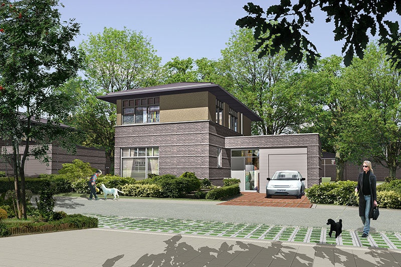 3D visualisatie art impressie Architectuur mariendaal woningbouw bouwproject straatbeeld