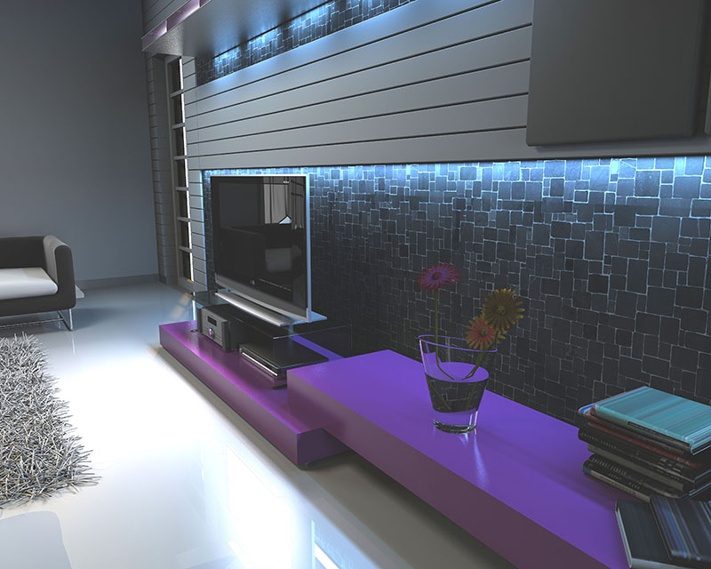 3d visualisatie inrichting binnenafwerking impressie woninginrichting vloer wanden gerenderd