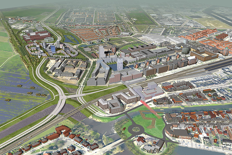 3d visualisatie architectuur artist impressie illustratie stedenbouw stadsplan gerenderd Den Bosch paleiskwartier stadsplan