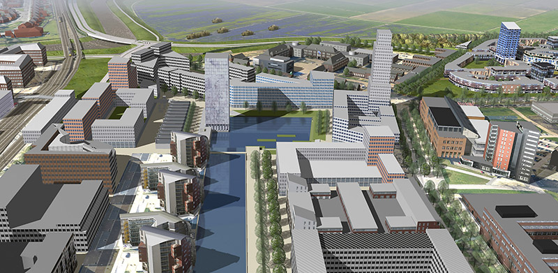 3d visualisatie illustratie stedenbouw stadsplan gerenderd Den Bosch paleiskwartier stadsplan