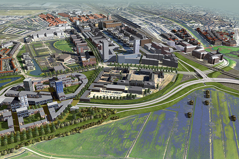 3d visualisatie architectuur artist impressie illustratie stedenbouw stadsplan gerenderd Den Bosch paleiskwartier willemspoort