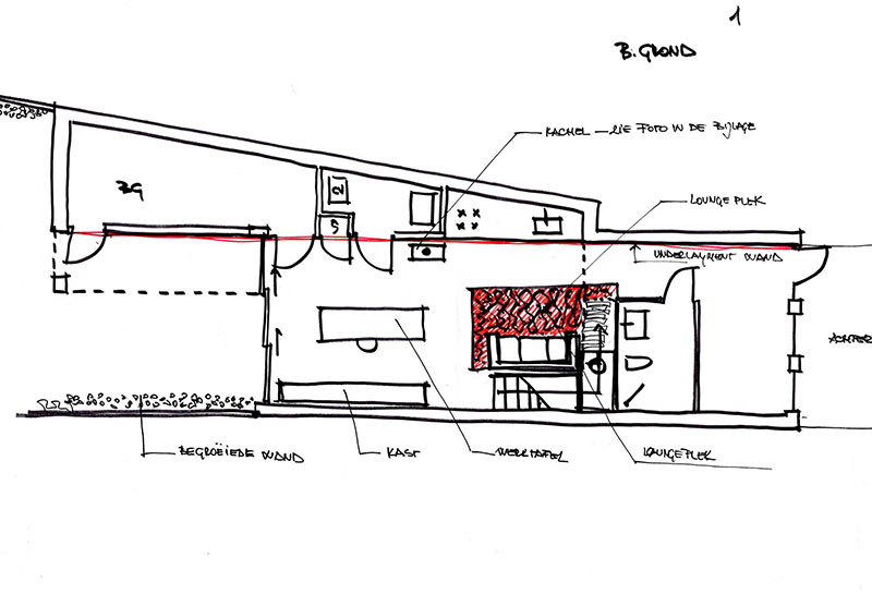 3D visualisatie architectuur ontwerp schets