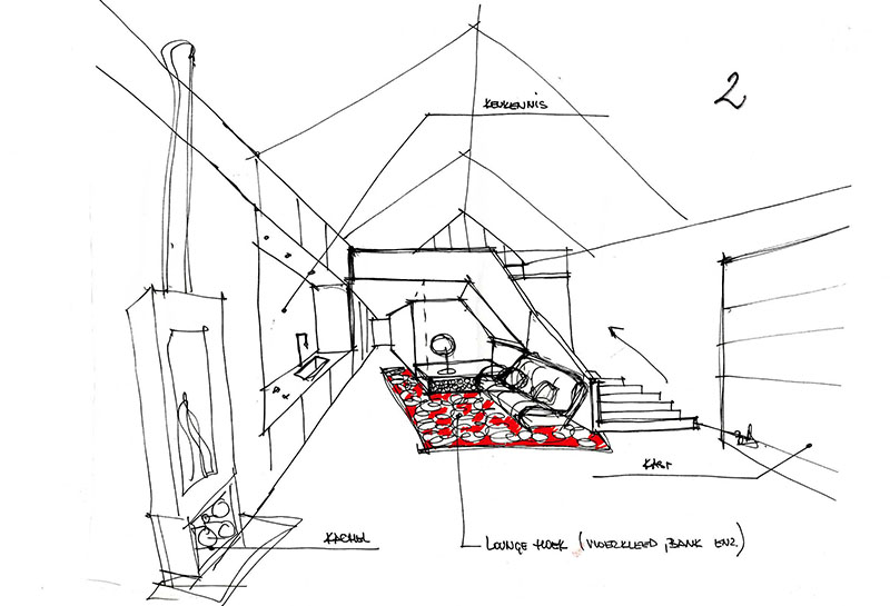 3D visualisatie architectuur schets ontwerp