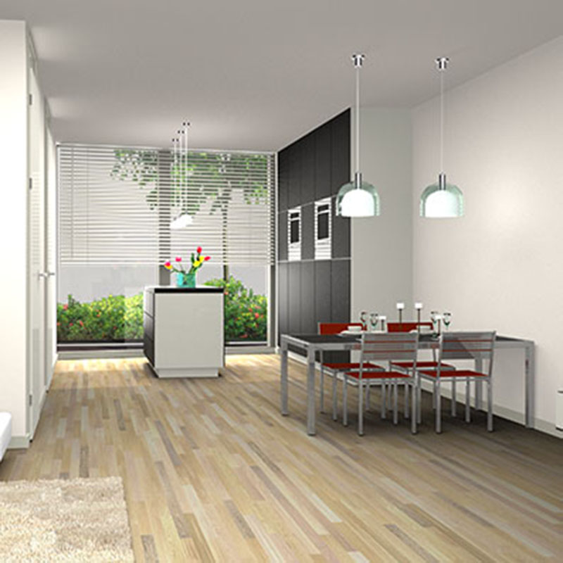 3d impressie interieur woningbouw bibliotheek smartwoningen