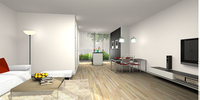3d impressie interieur woningbouw smartwoningen