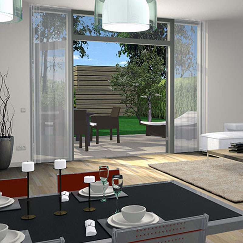 3d impressie interieur woningbouw